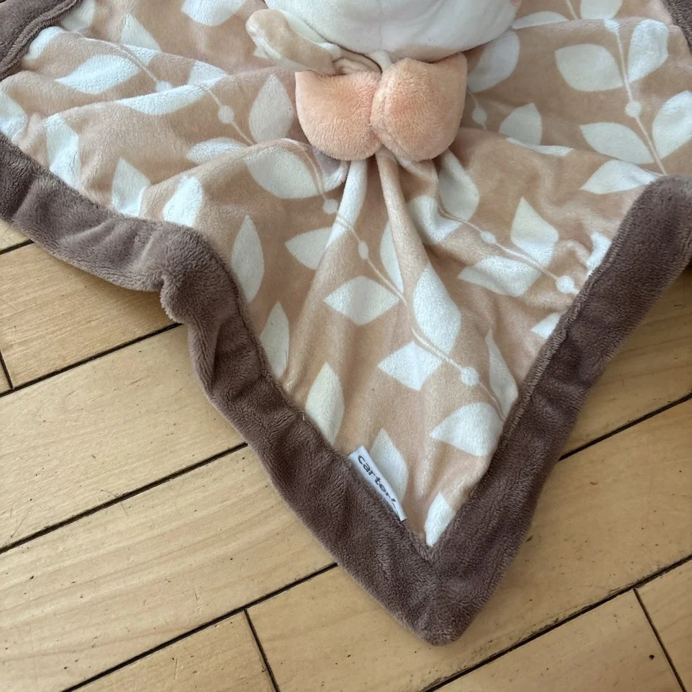 Carters Orange Fox Lovey Plush Baby Tan Brown Security Blanket 2016 Soft